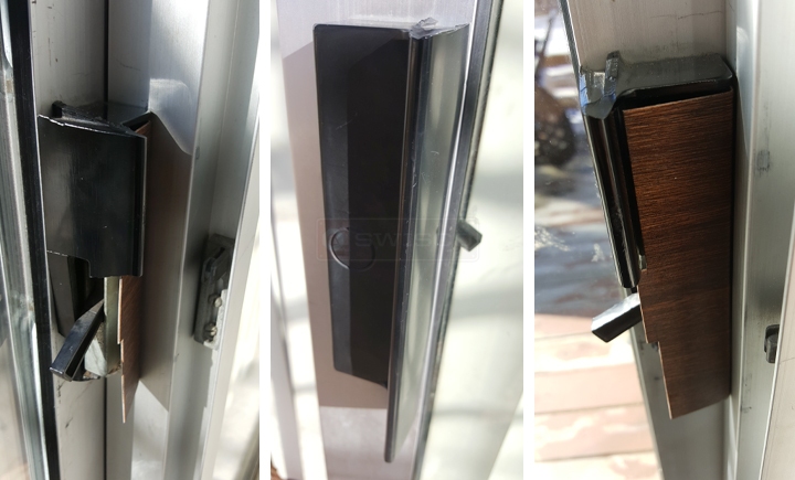 User submitted photos of patio door hardware.