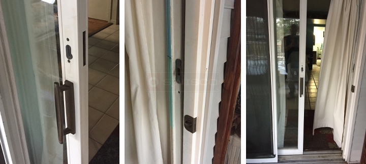User submitted photos of patio door hardware.