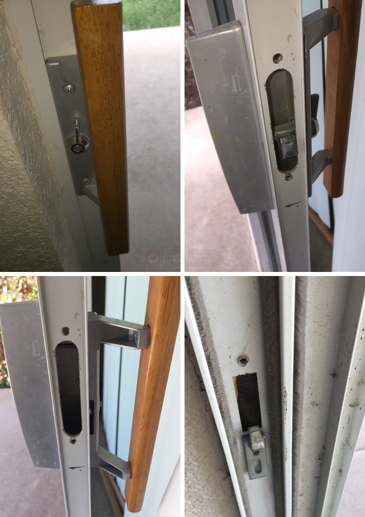 User submitted photos of patio door hardware.