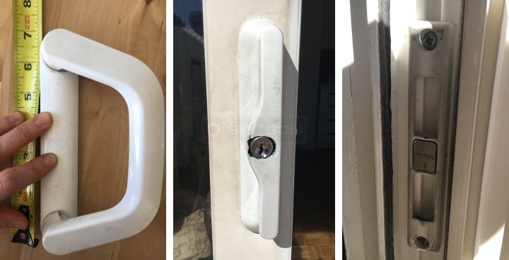 User submitted photos of patio door hardware.