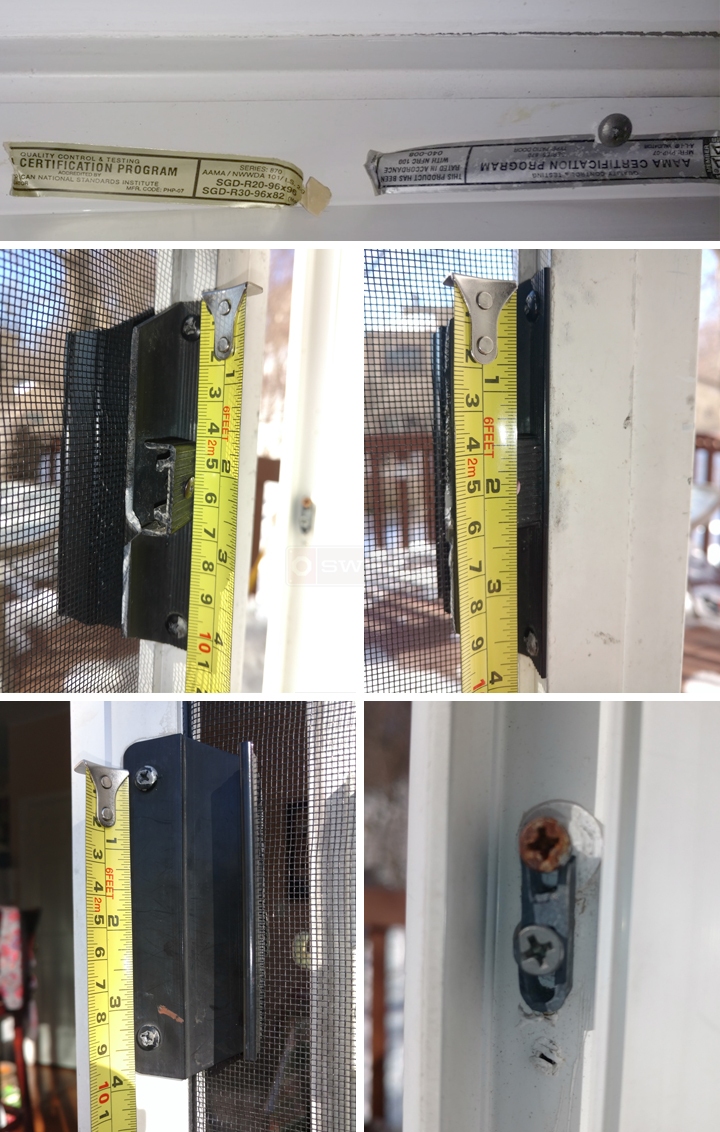 User submitted photos of patio door hardware.