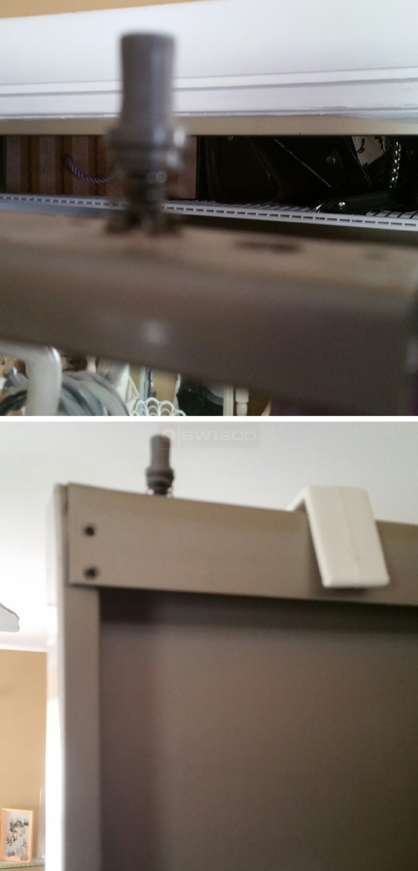 User submitted photos of bi-fold door hardware.