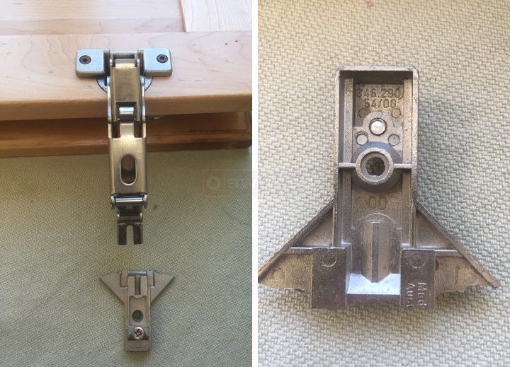User submitted photos of a cabinet hinge.