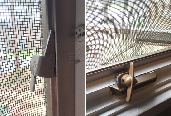 User submitted photos of window hardware.