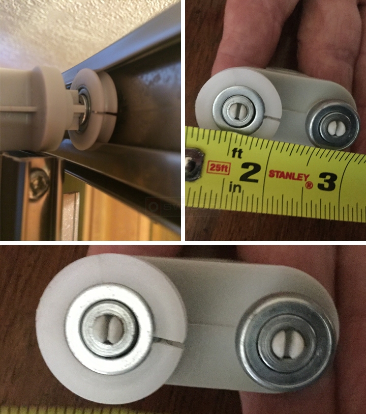 User submitted photos of a shower door roller.