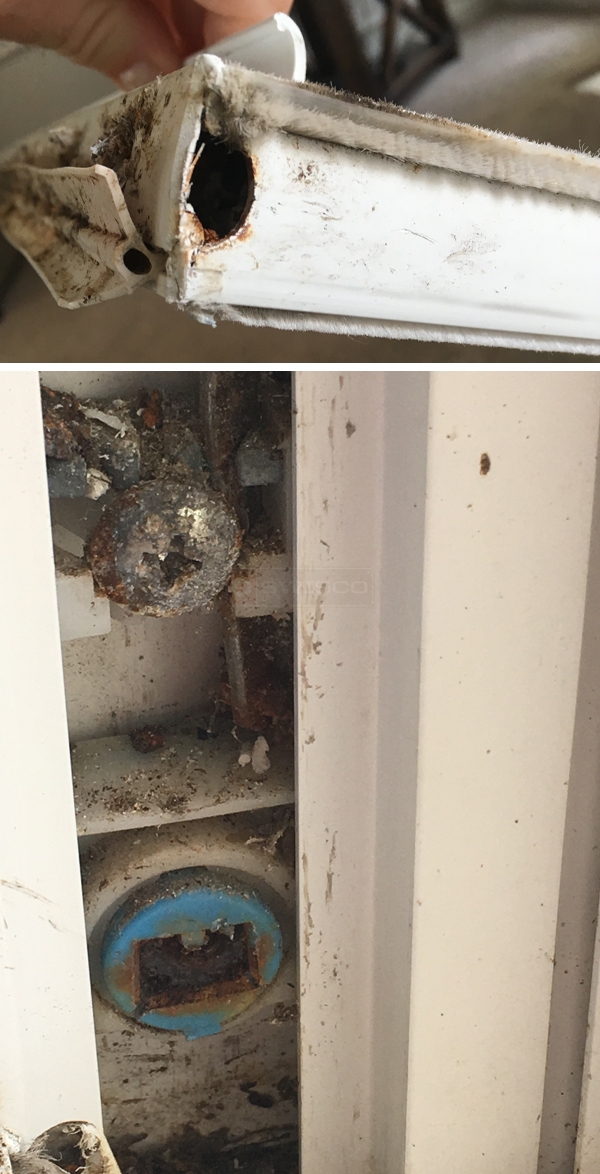 User submitted photos of window hardware.