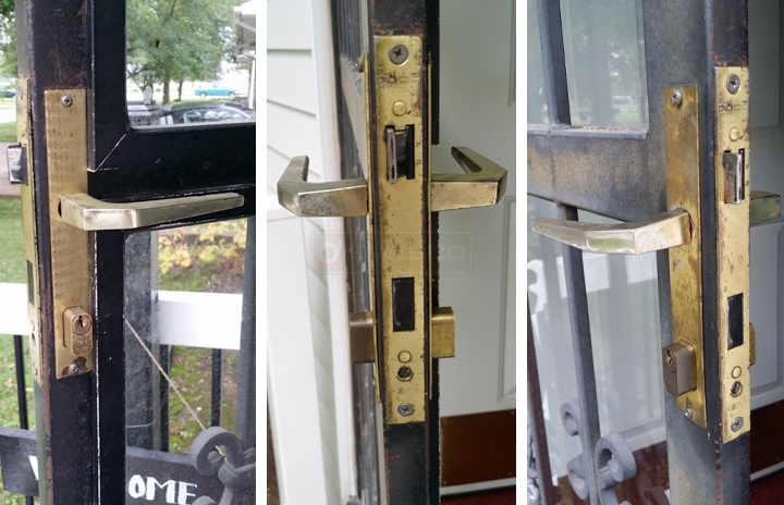 User submitted photos of security door hardware.