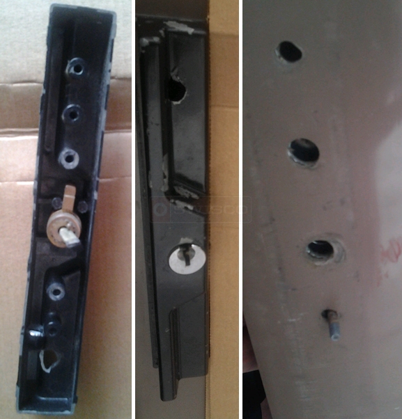 Old Sliding Glass Door Outside Handle with Lock Broken Casting