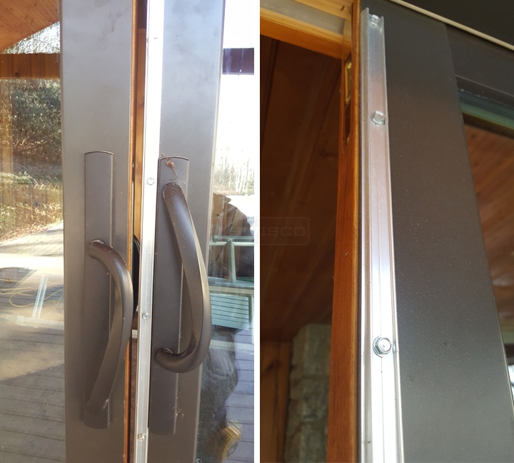 User submitted photos of patio door hardware.