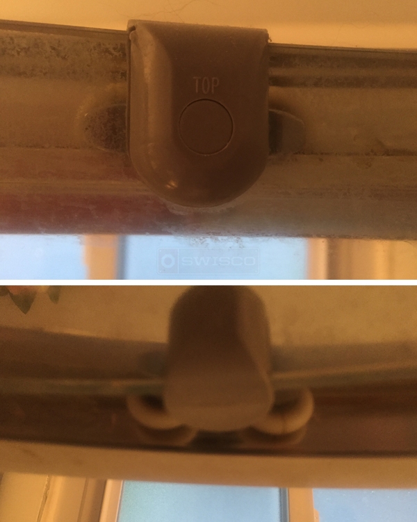 User submitted photos of shower door hardware.