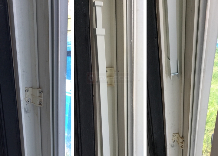 User submitted photos of patio door hardware.