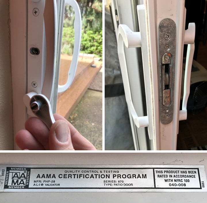 User submitted photos of patio door hardware.