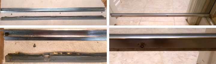User submitted photos of shower door hardware.
