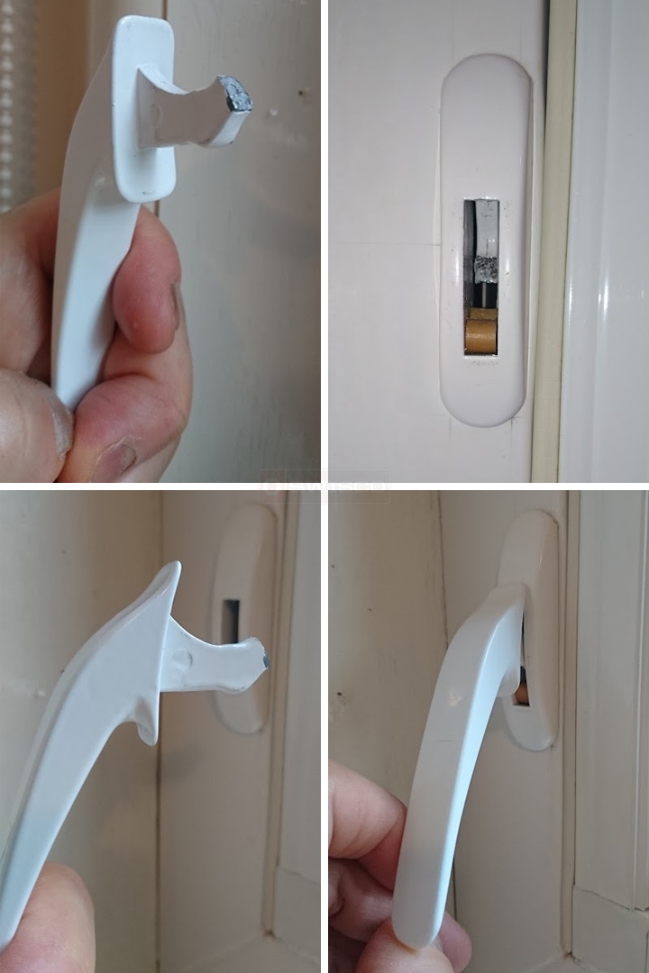 User submitted photos of window hardware.
