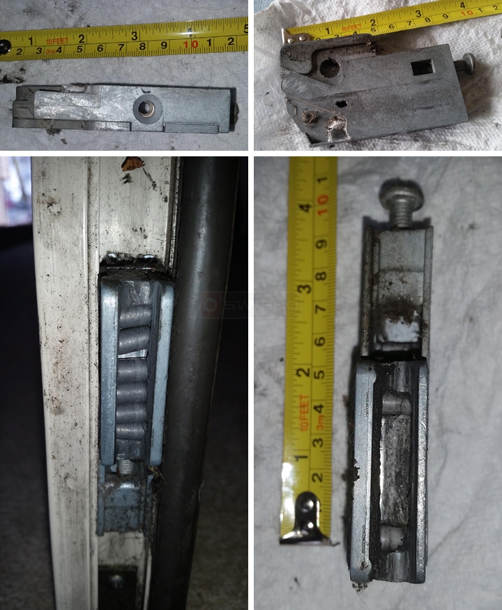 User submitted photos of patio door hardware.