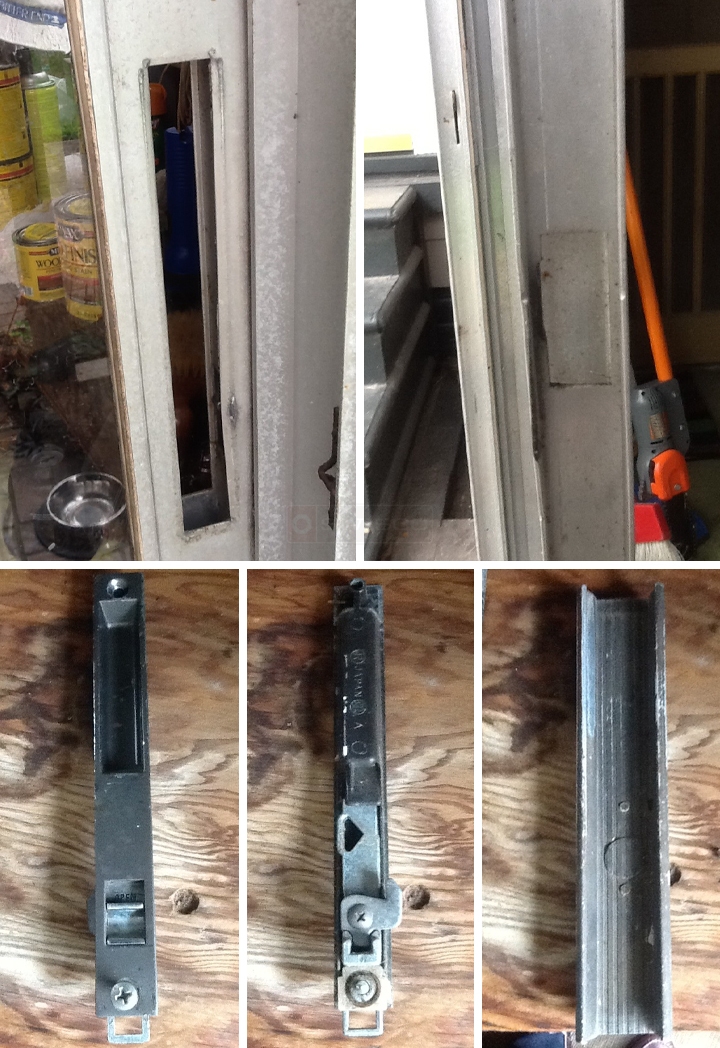 User submitted photos of patio door hardware.