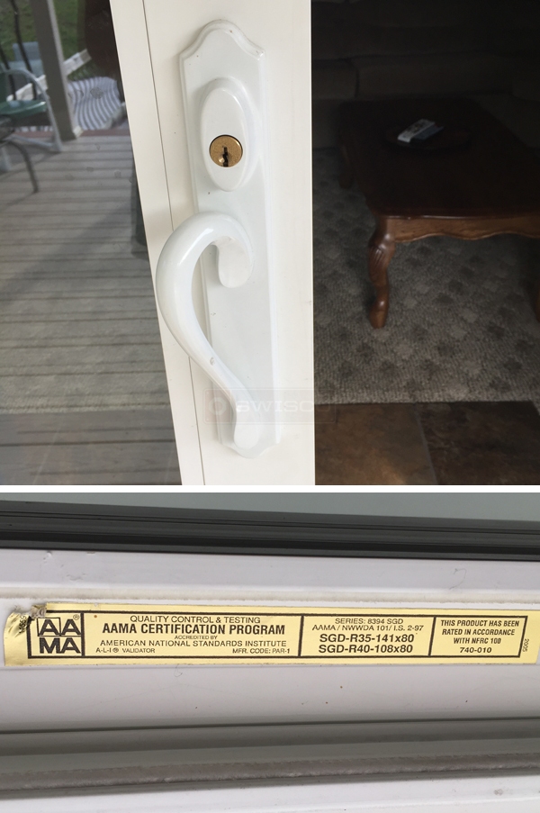 User submitted photos of patio door hardware.