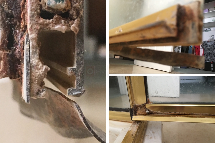 User submitted photos of a shower door sweep.