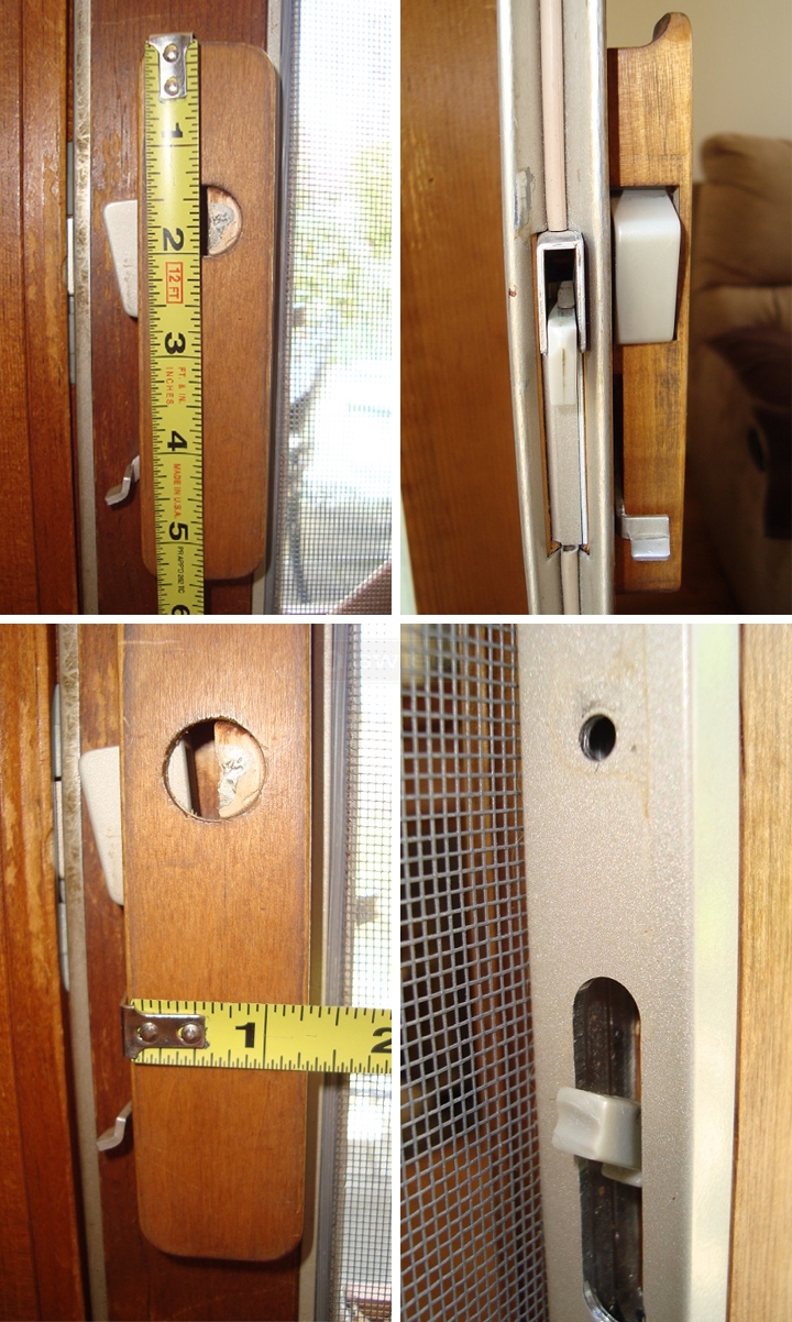 User submitted photos of patio door hardware.