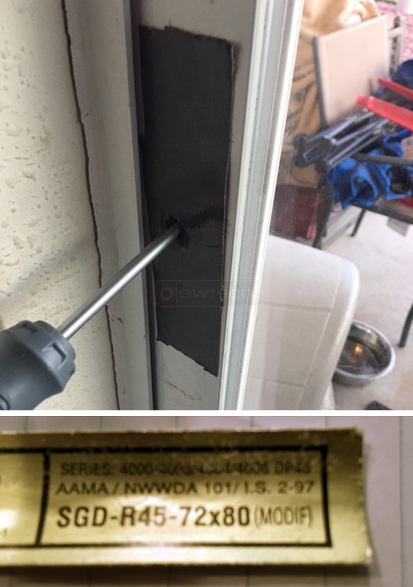 User submitted photos of patio door hardware.