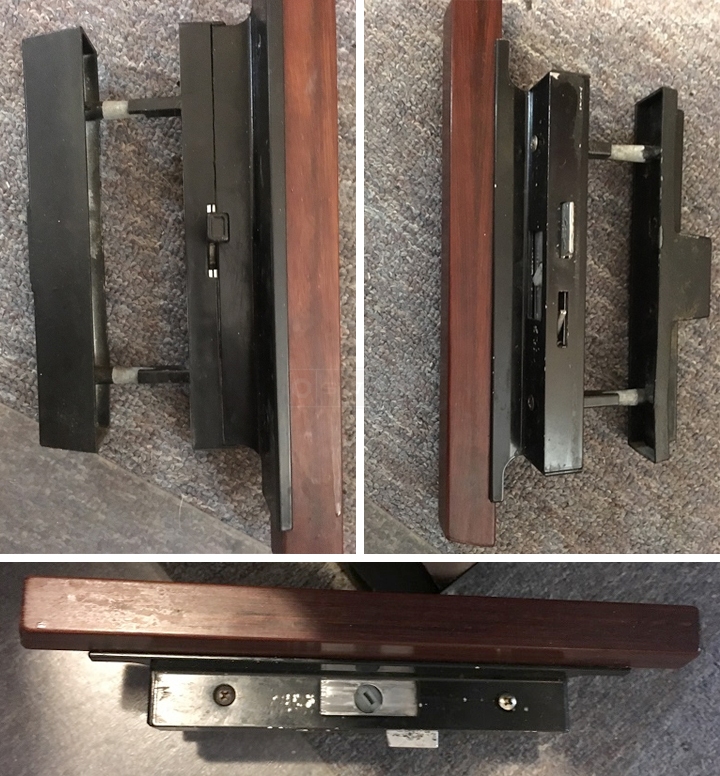 User submitted photos of patio door hardware.