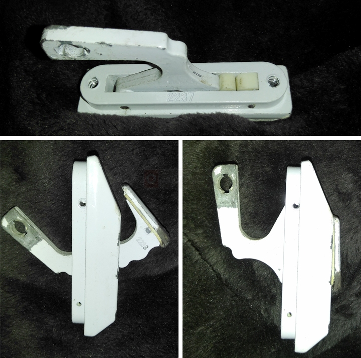 User submitted photos of window hardware.