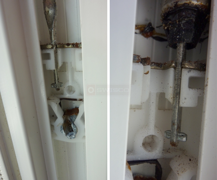 User submitted photos of window hardware.