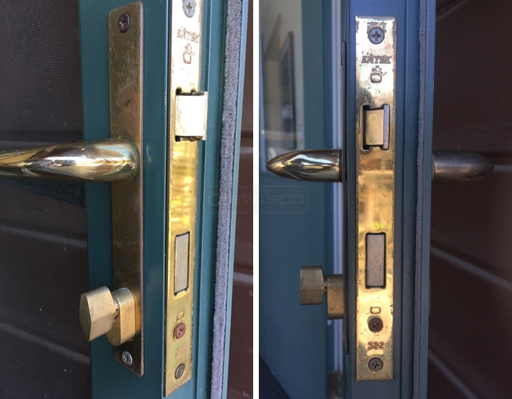 User submitted photos of door hardware.