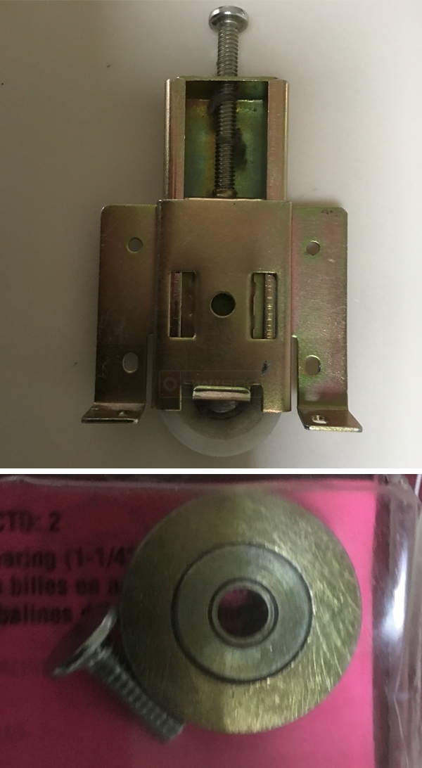 User submitted photos of a patio door roller.