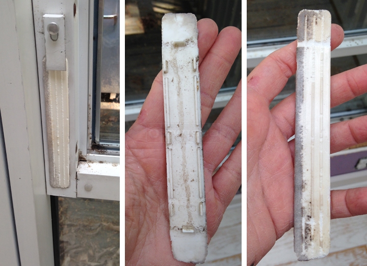 User submitted photos of window hardware.