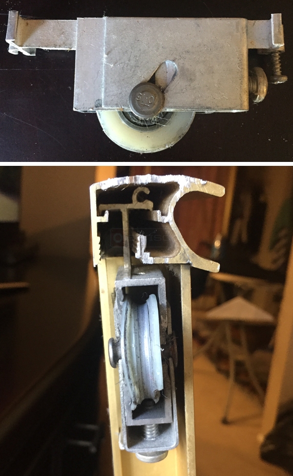 User submitted photos of a closet door roller.