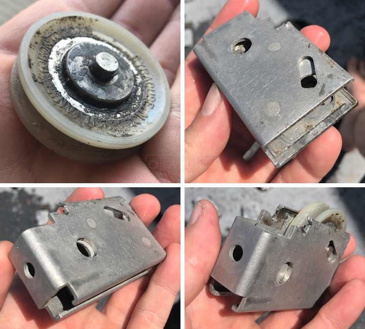 User submitted photos of a patio door roller.