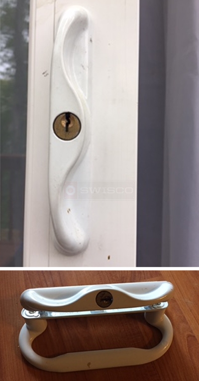 User submitted photos of patio door hardware.