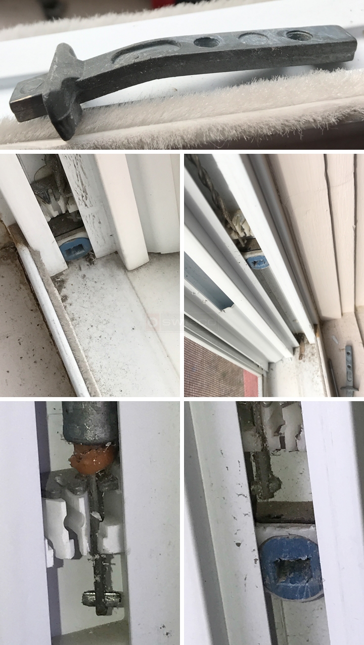 User submitted photos of window hardware.