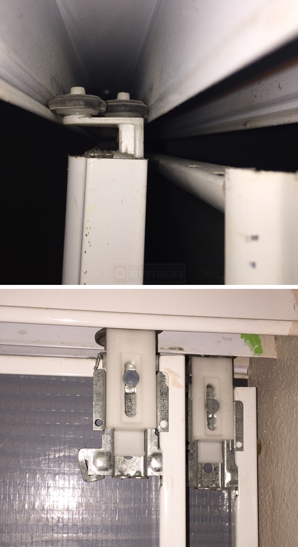 User submitted photos of closet door hardware.