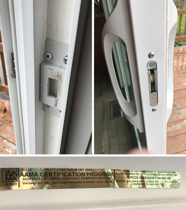 User submitted photos of patio door hardware.