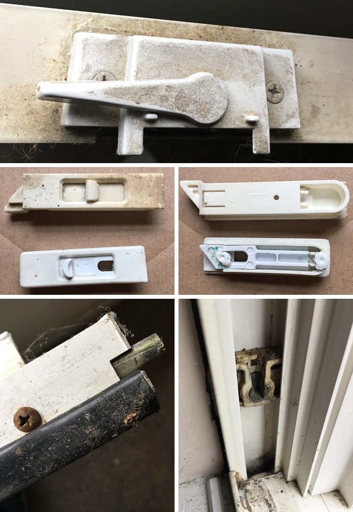 User submitted photos of window hardware.