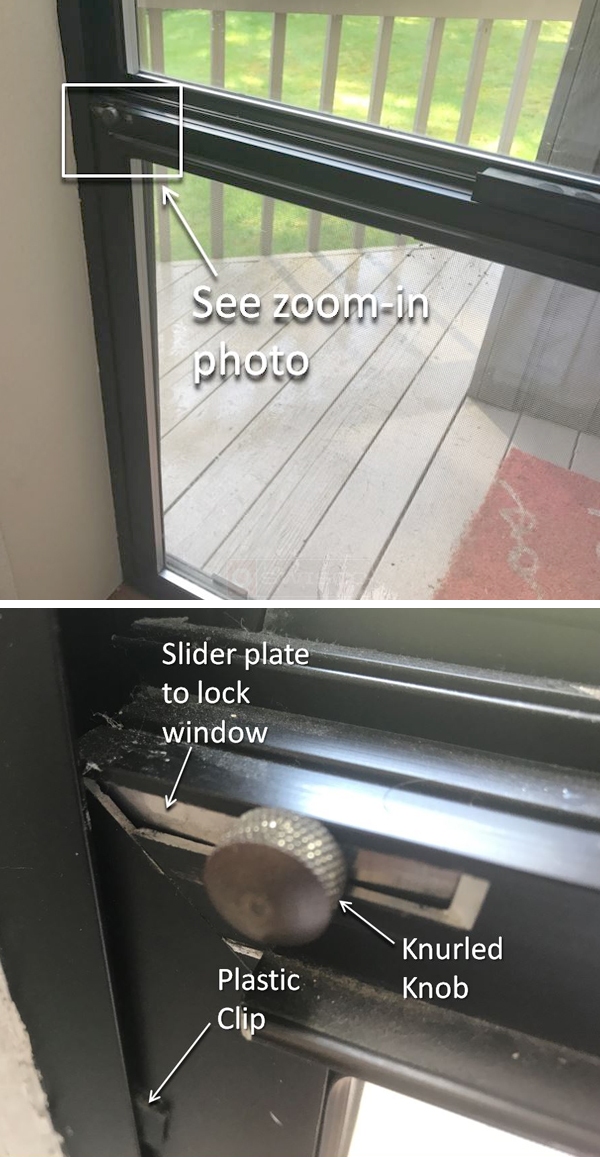 User submitted photos of window hardware.