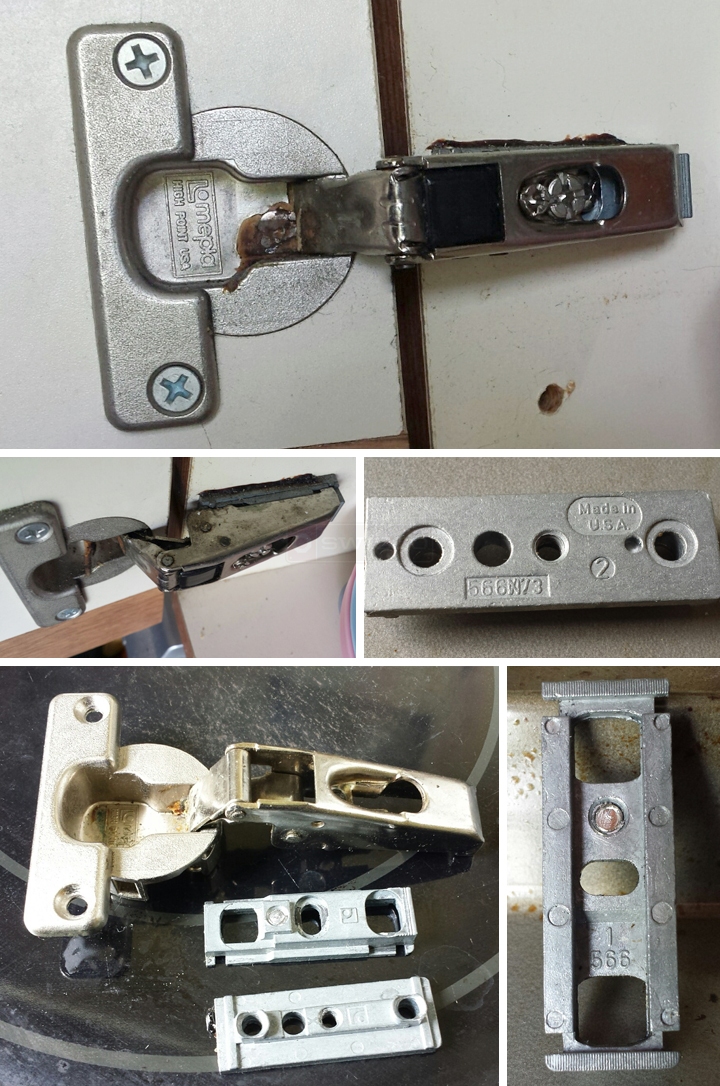 User submitted photos of a cabinet hinge.