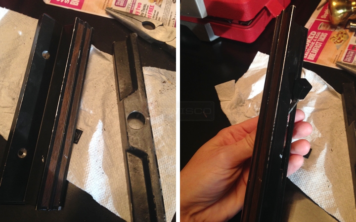 User submitted photos of patio door hardware.