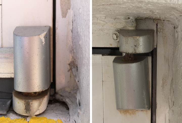 User submitted photos of commercial door hardware.