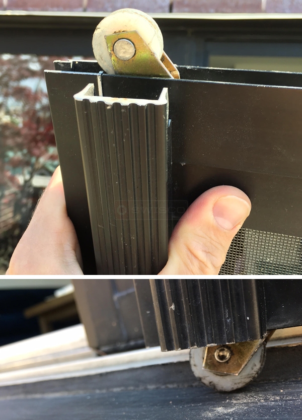 User submitted photos of screen door hardware.