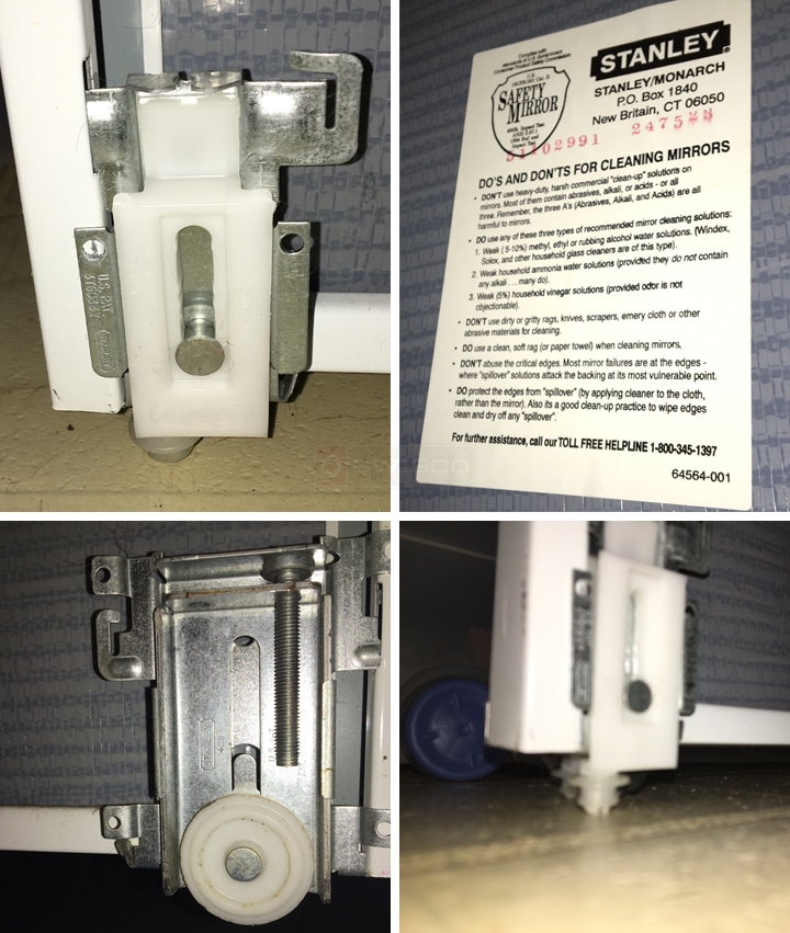 User submitted photos of closet hardware.