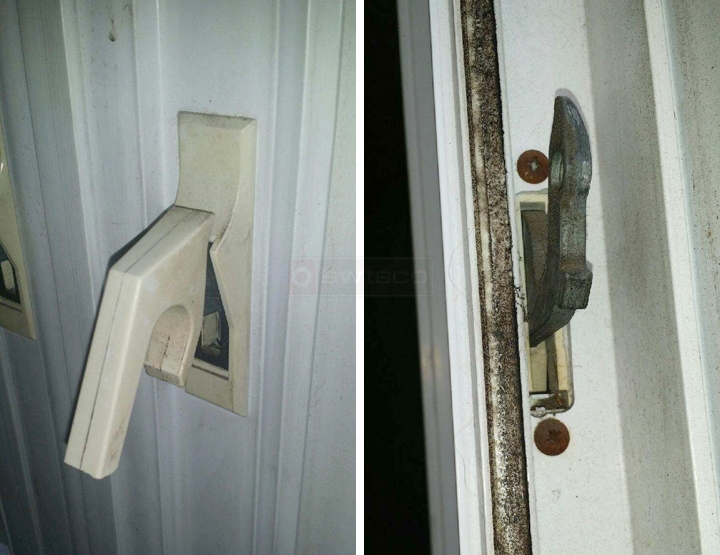 User submitted photos of window hardware.