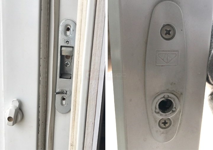 User submitted photos of patio door hardware.