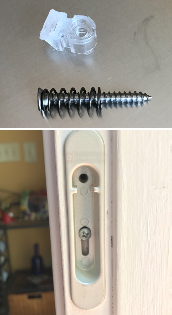 User submitted photos of patio door hardware.