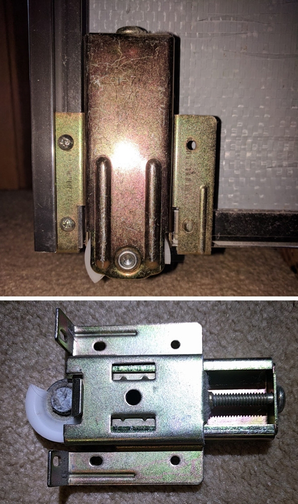 User submitted photos of a closet door roller.