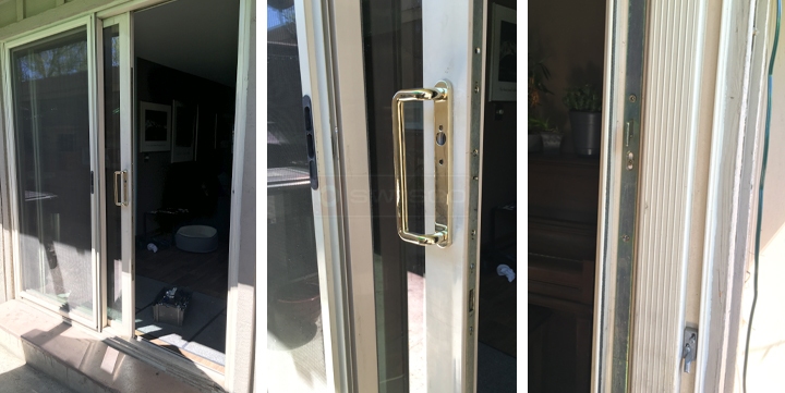 User submitted photos of patio door hardware.