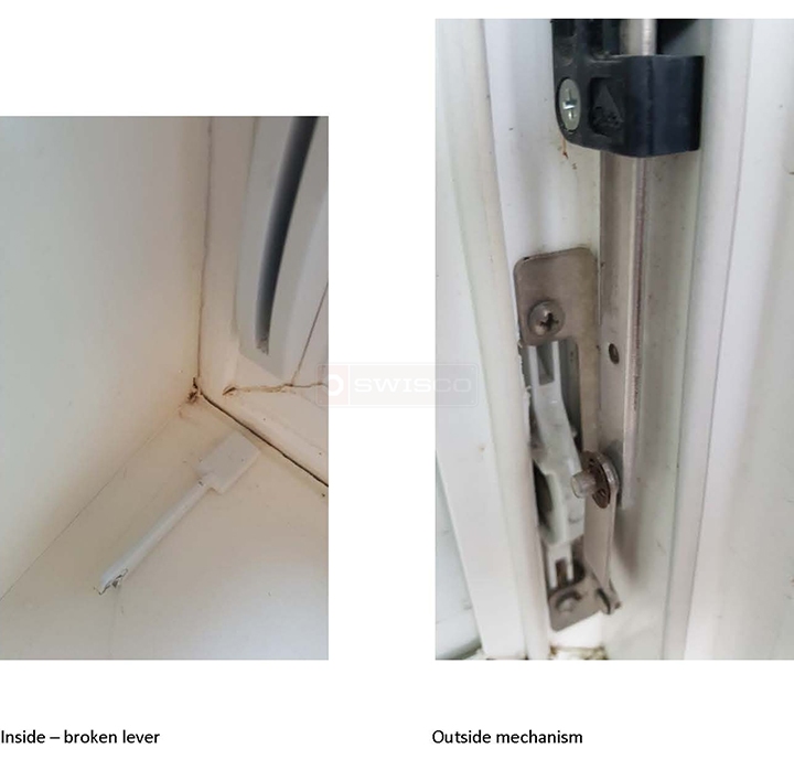 User submitted photos of window hardware.