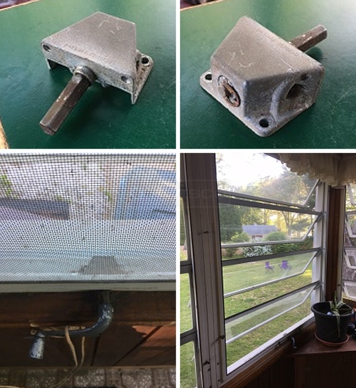User submitted photos of window hardware.